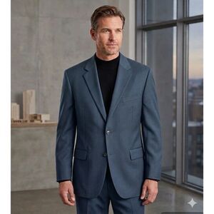 Brooks Brothers jacket Mens 44L Blazer Two Button BROOKSEASE Blue USA Preppy